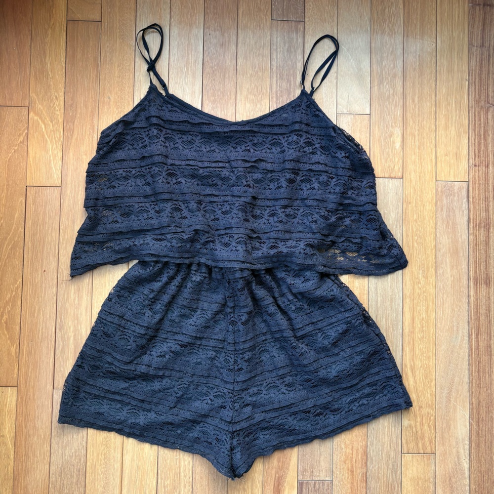 Zara Trafaluc Navy Romper